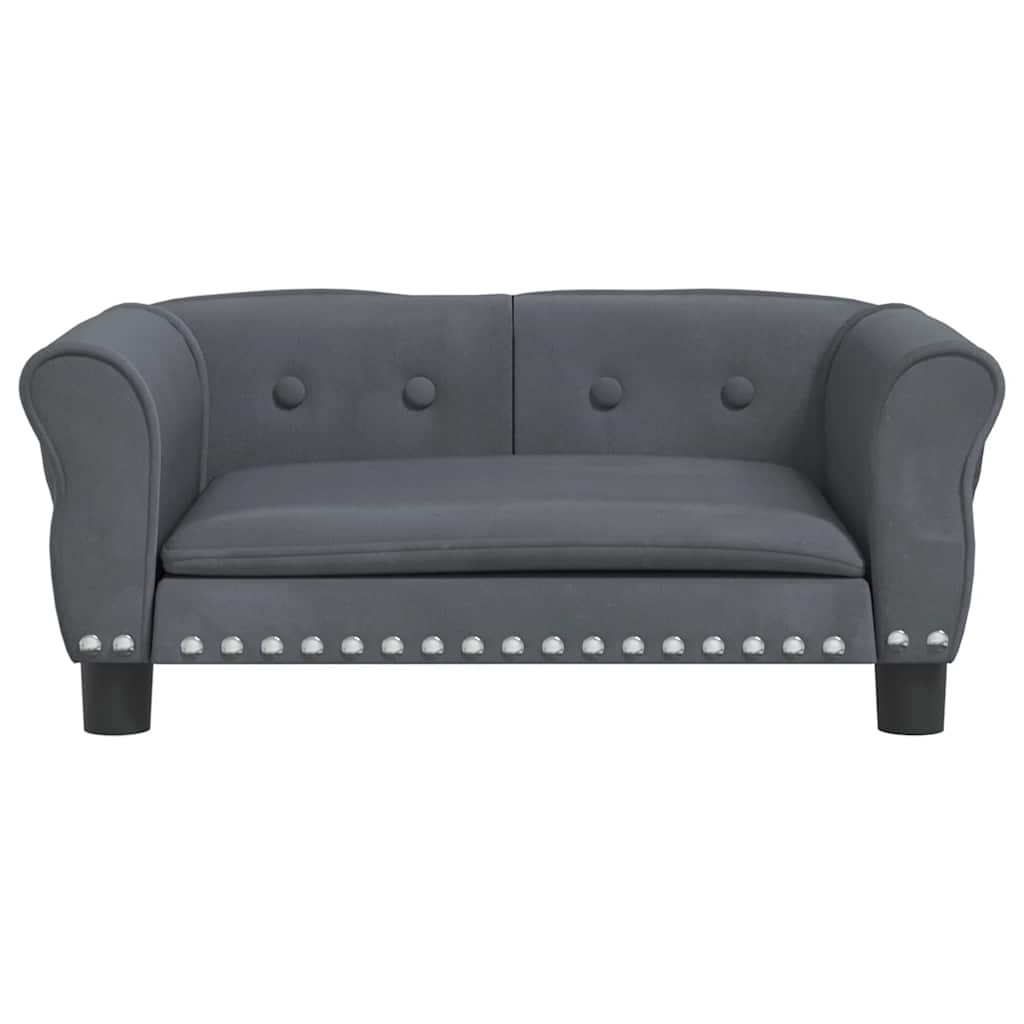 vidaXL Lit pour chien gris foncé 70x45x30 cm velours - Image 3