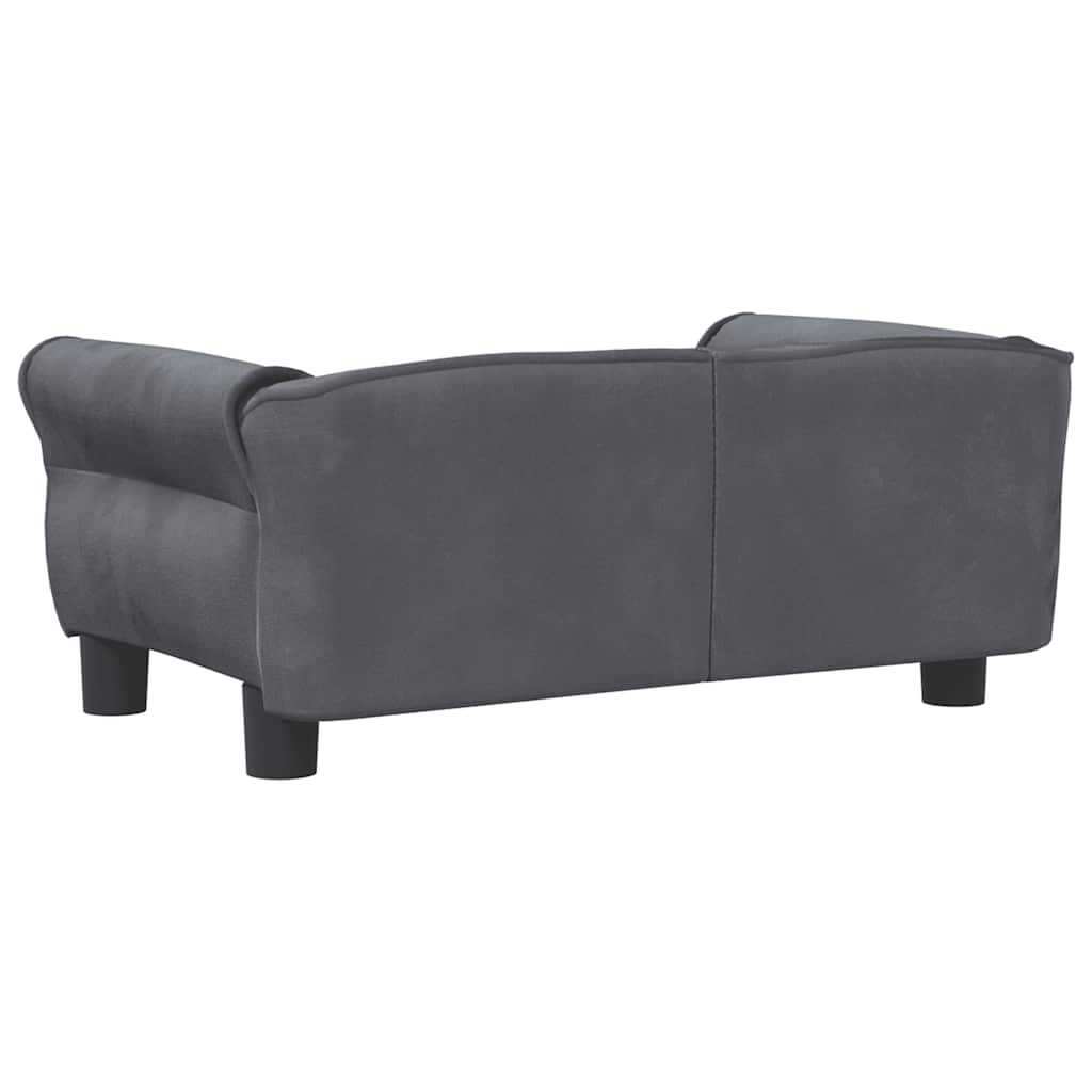 vidaXL Lit pour chien gris foncé 70x45x30 cm velours - Image 5