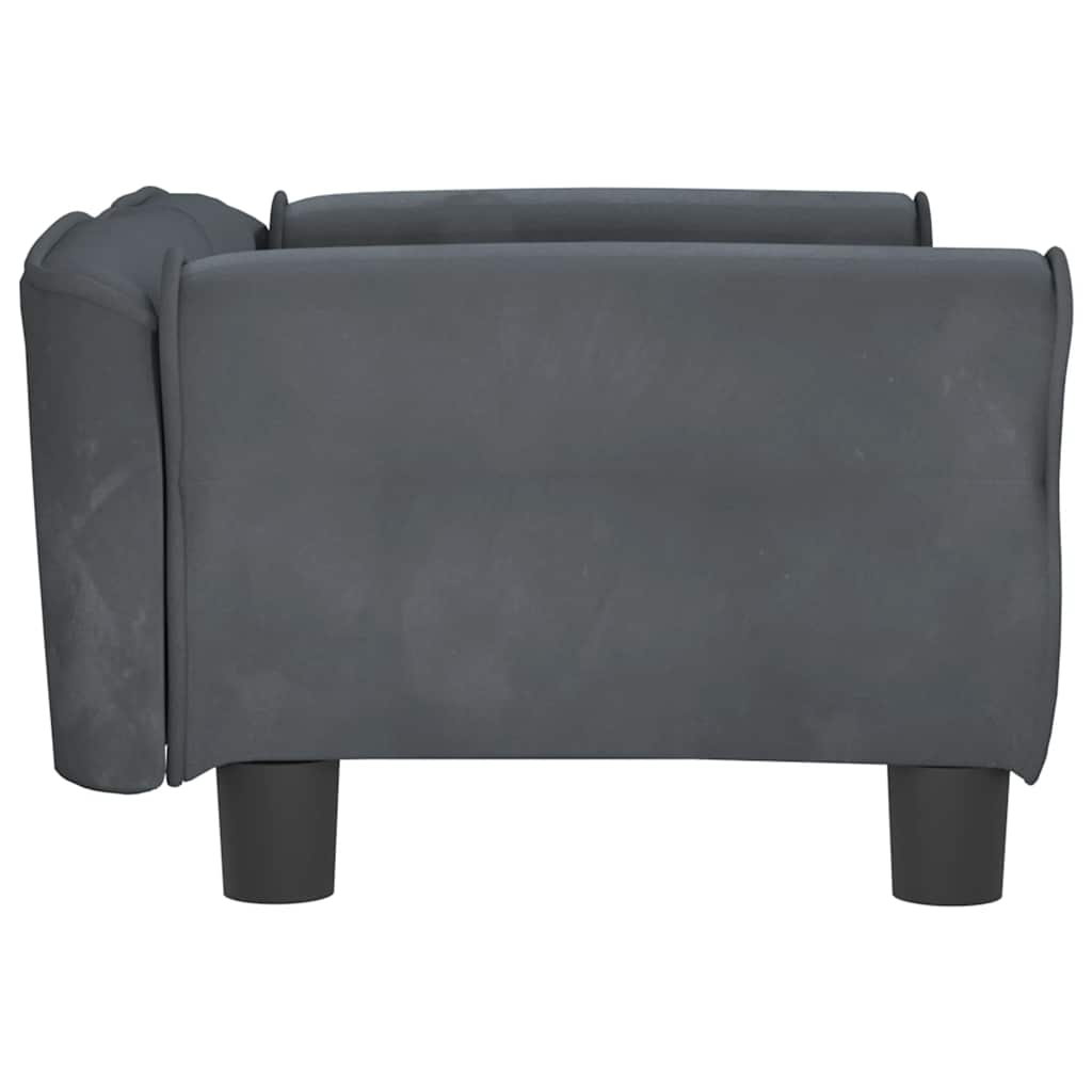 vidaXL Lit pour chien gris foncé 70x45x30 cm velours - Image 4