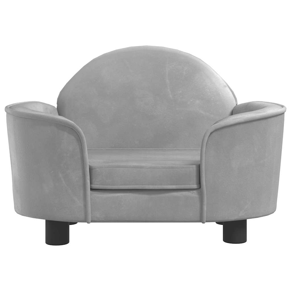 vidaXL Lit pour chien gris clair 66x40x45 cm velours - Image 3