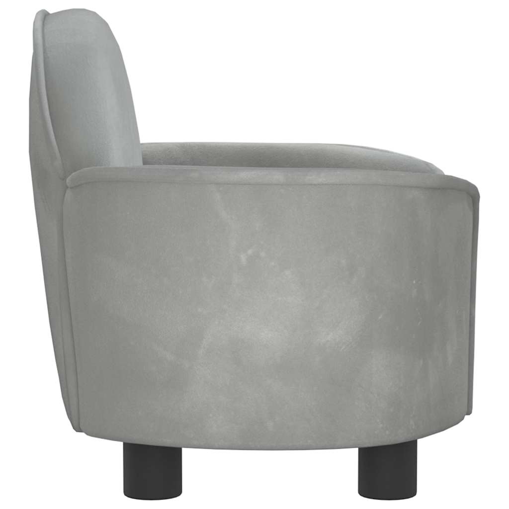 vidaXL Lit pour chien gris clair 66x40x45 cm velours - Image 4