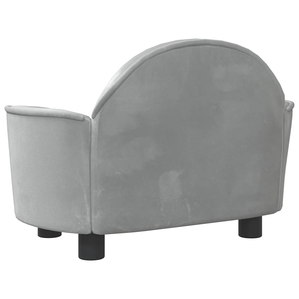 vidaXL Lit pour chien gris clair 66x40x45 cm velours - Image 5