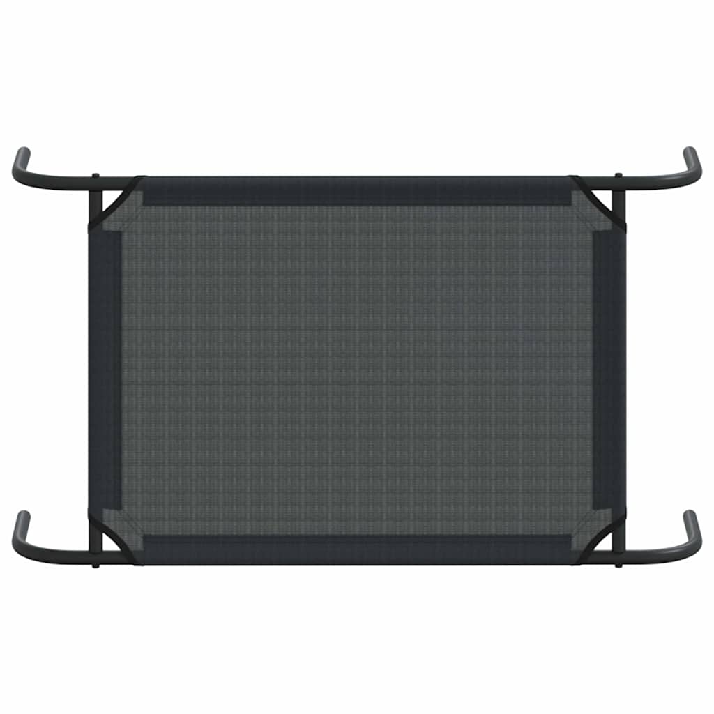 vidaXL Lit surélevé pour chien Noir S Textilène - Image 6