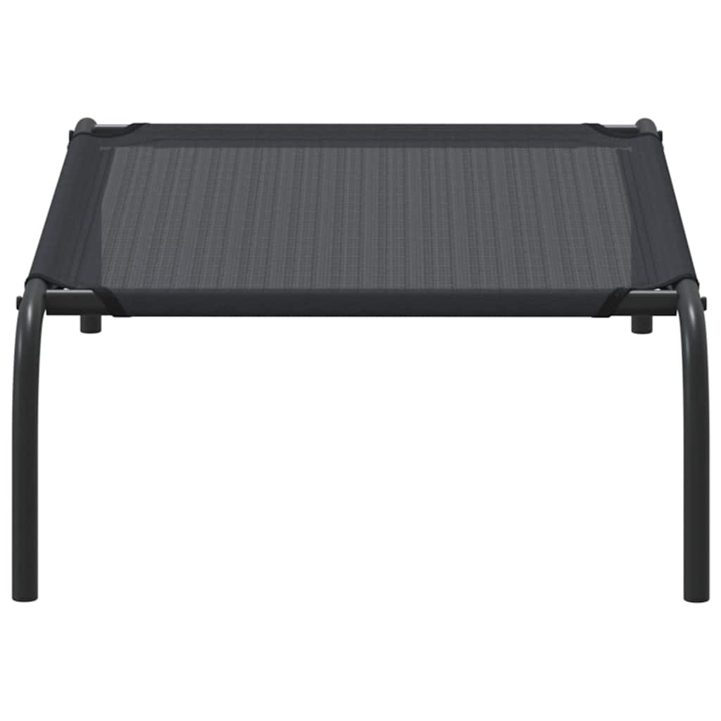 vidaXL Lit surélevé pour chien Noir S Textilène - Image 5