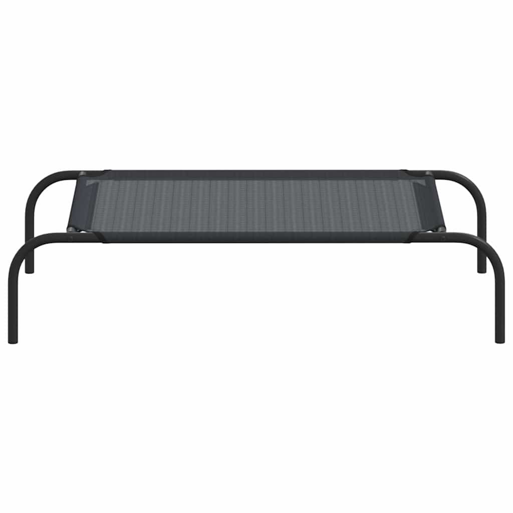 vidaXL Lit surélevé pour chien Noir S Textilène - Image 4