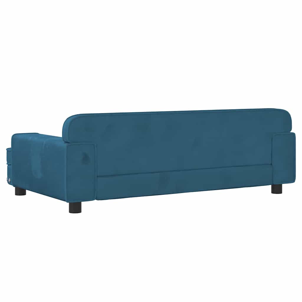 vidaXL Lit pour chien bleu 90x53x30 cm velours - Image 5