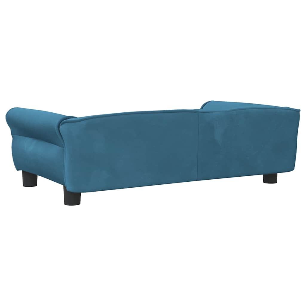 vidaXL Lit pour chien bleu 95x55x30 cm velours - Image 5
