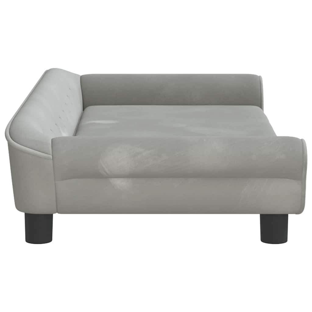 vidaXL Lit pour chien gris clair 100x50x21 cm velours - Image 4