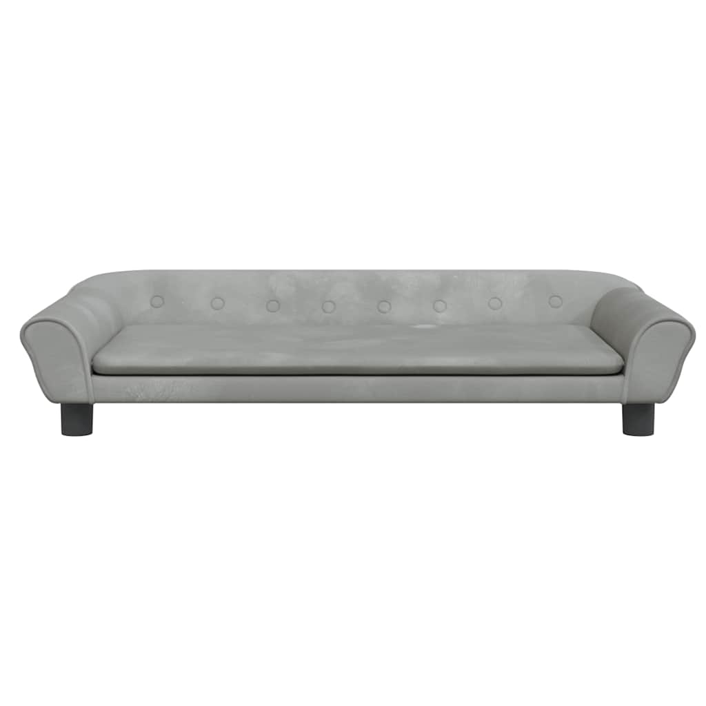 vidaXL Lit pour chien gris clair 100x50x21 cm velours - Image 3