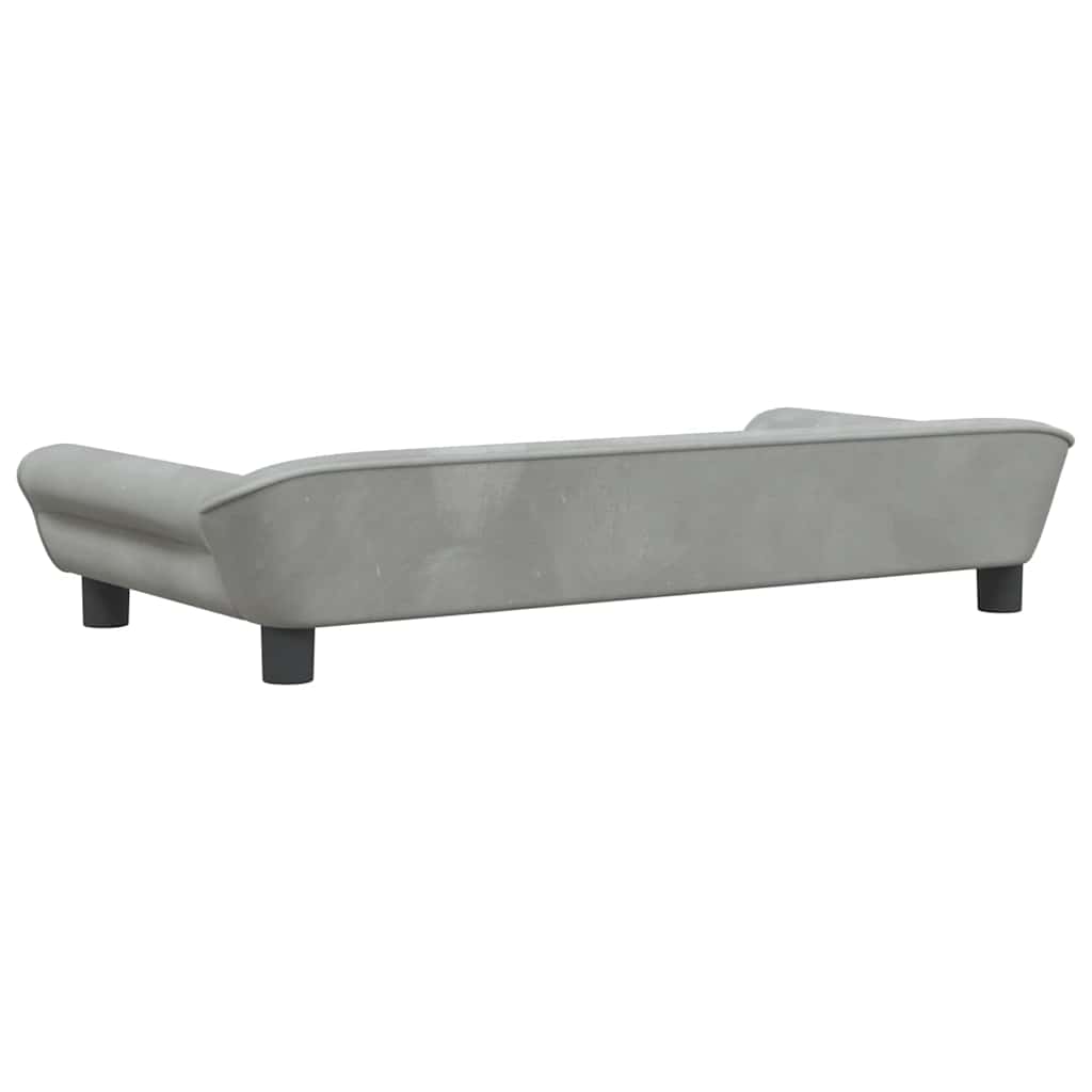 vidaXL Lit pour chien gris clair 100x50x21 cm velours - Image 5