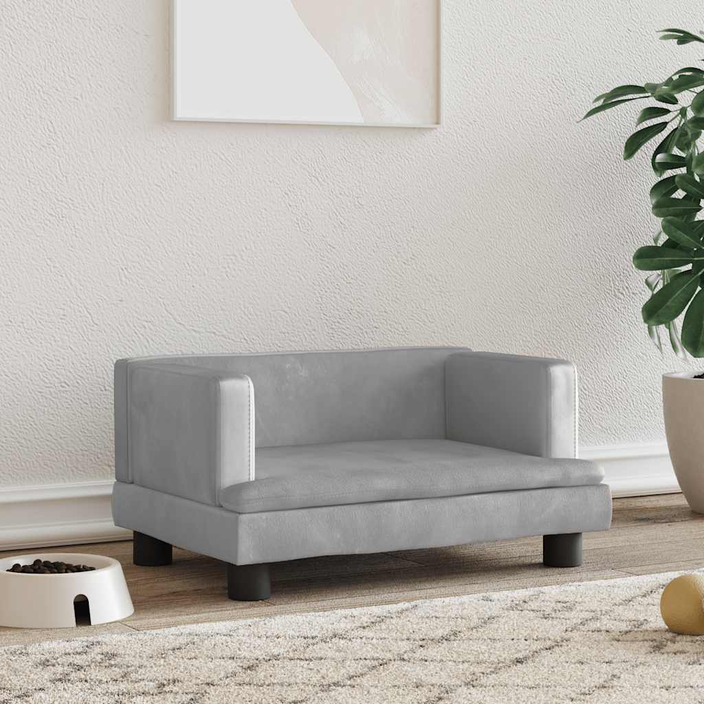 vidaXL Lit pour chien gris clair 60x40x30 cm velours