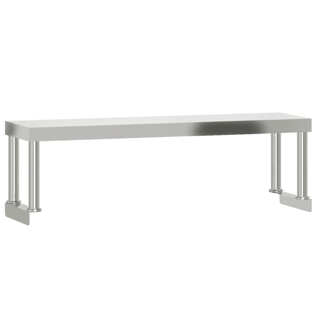 vidaXL Table de travail de cuisine avec étagère 110x55x120 cm inox - Image 5