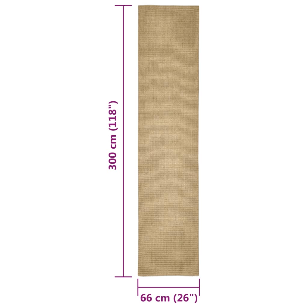 vidaXL Tapis en sisal pour griffoir 66x300 cm - Image 6