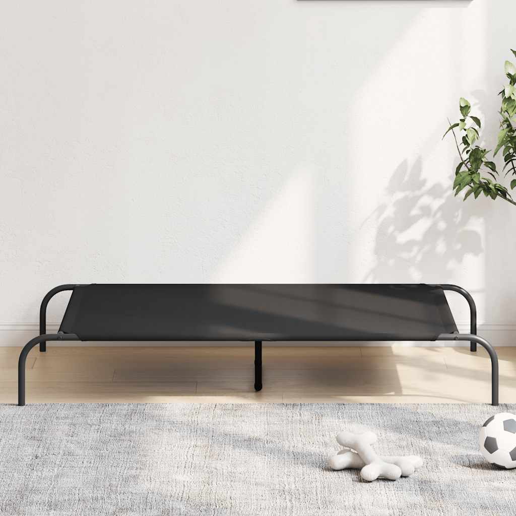 VidaXL Lit surélevé pour chien noir 130x80x20 cm tissu oxford et acier