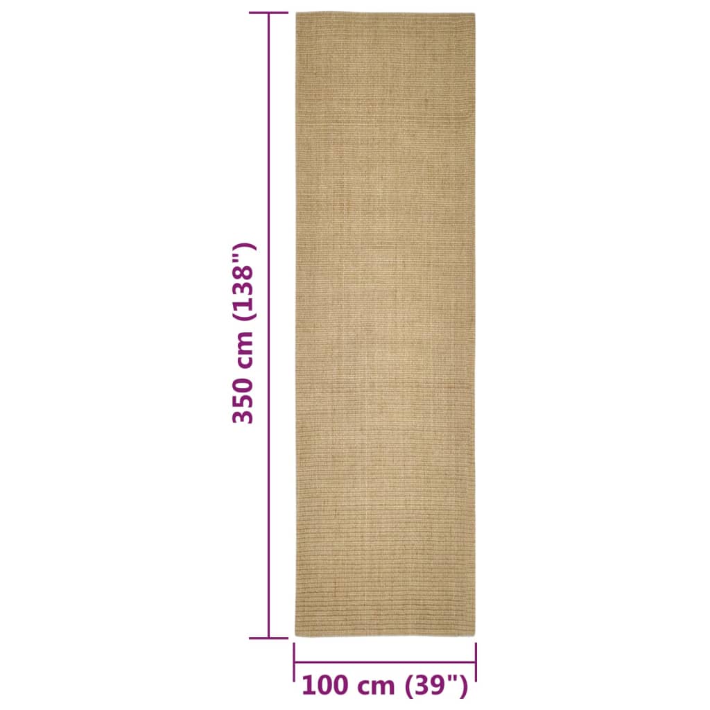 vidaXL Tapis en sisal pour griffoir 100x350 cm - Image 6