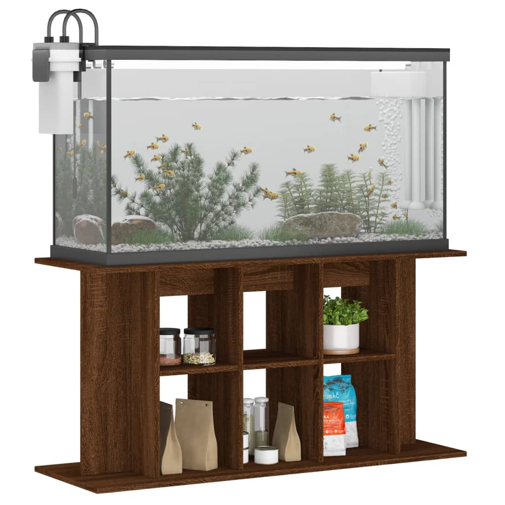 vidaXL Support d'aquarium chêne marron 120x40x60 cm bois d'ingénierie - Image 3