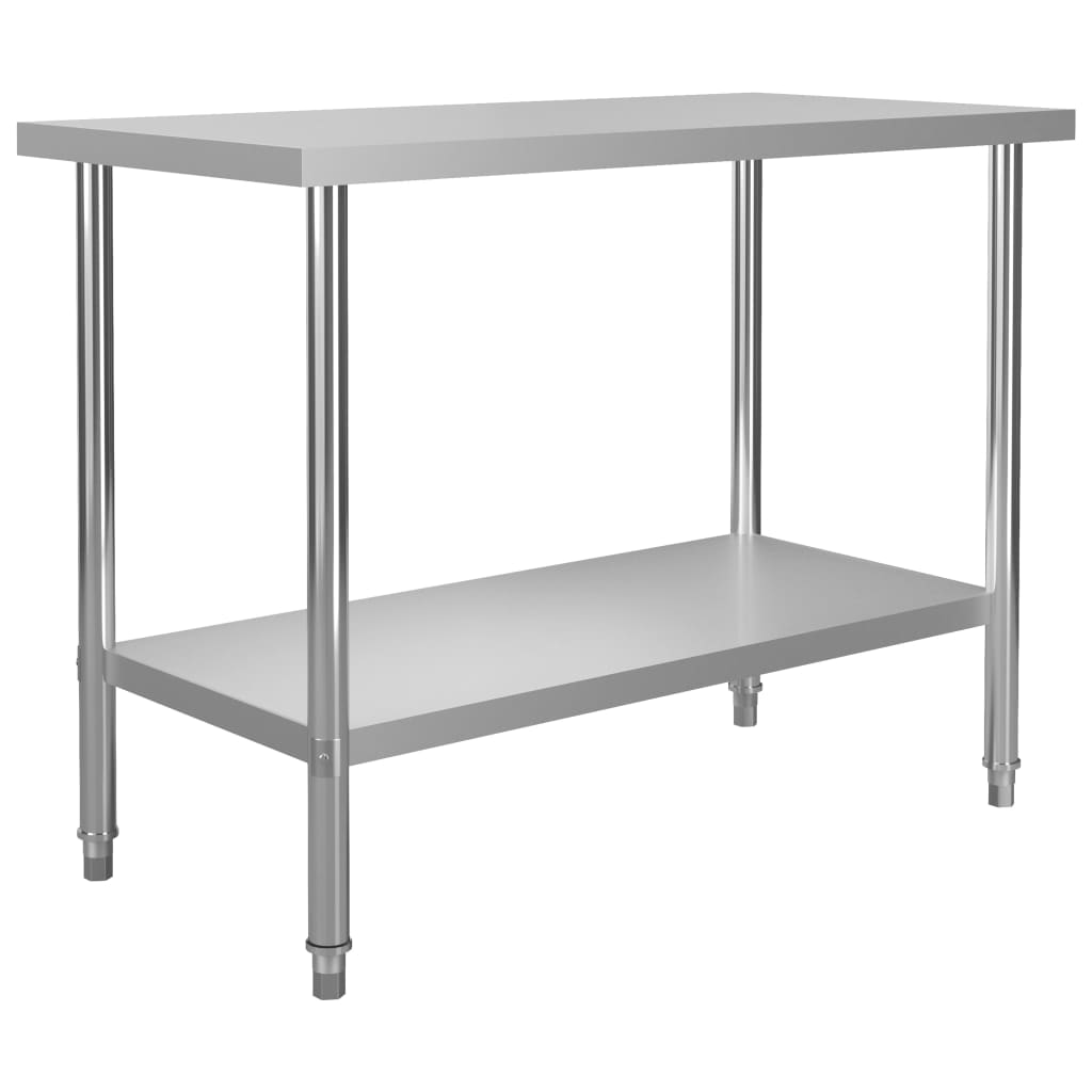 vidaXL Table de travail de cuisine 120x60x85 cm Acier inoxydable