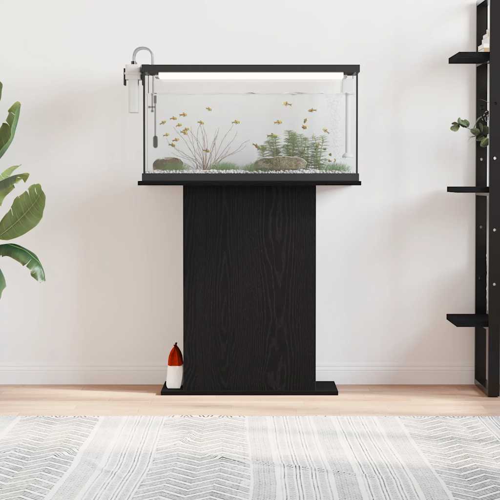 vidaXL Support d'aquarium Chêne noir 75x36x72,5 cm Bois d'ingénierie - Image 3