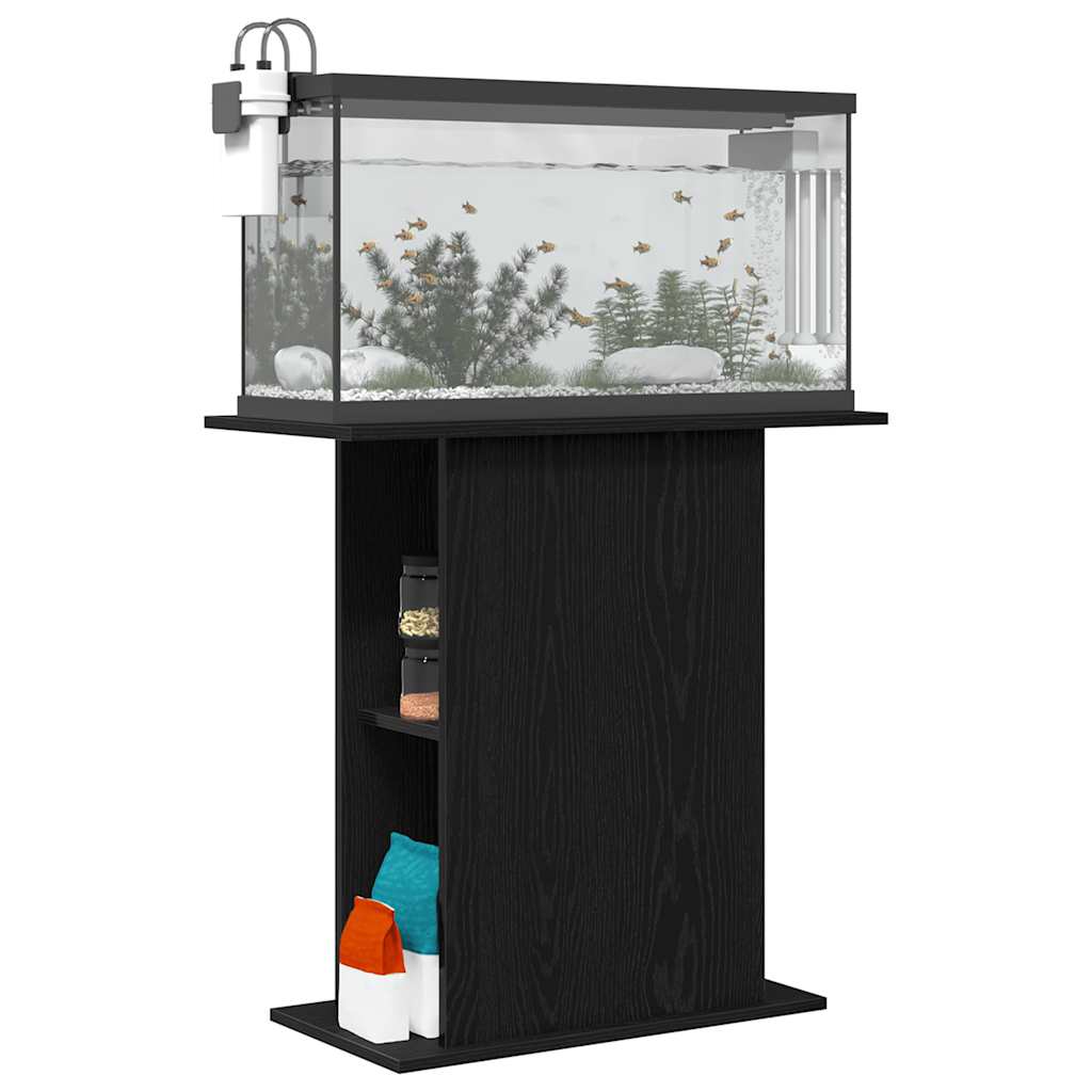 vidaXL Support d'aquarium Chêne noir 75x36x72,5 cm Bois d'ingénierie - Image 4
