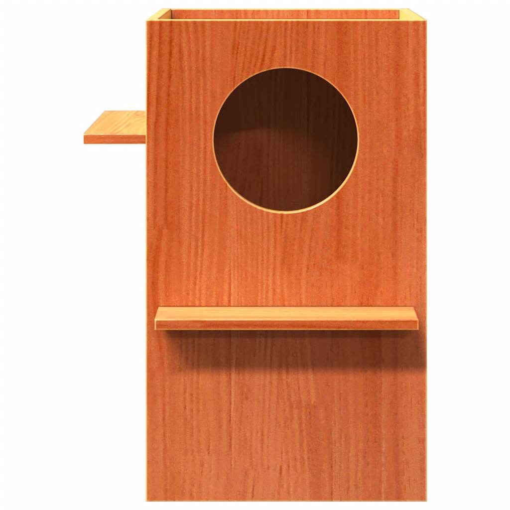 vidaXL Maison pour chat cire marron 43x43x60 cm bois de pin massif - Image 3