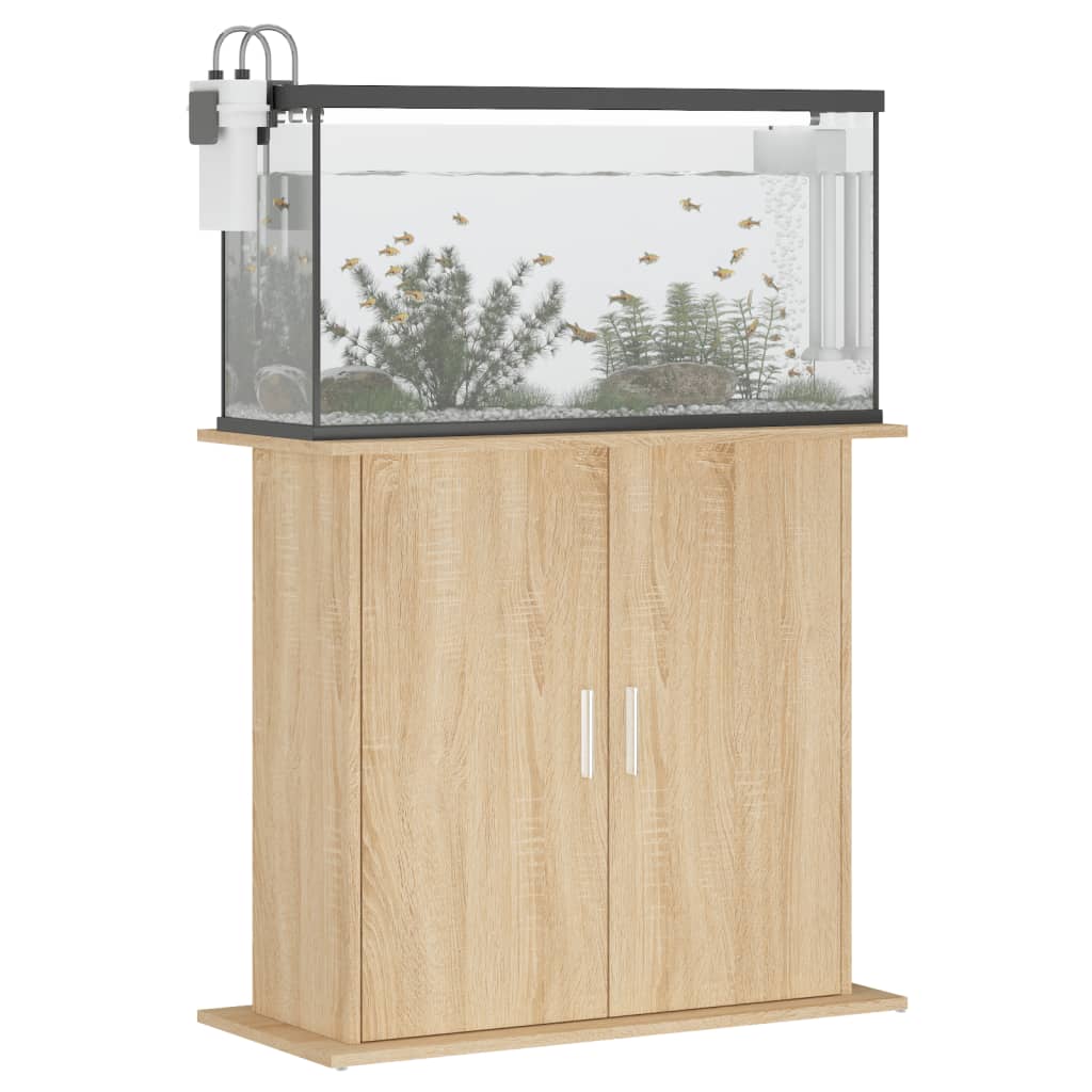 vidaXL Support d'aquarium Chêne Sonoma 81x36x73 cm Bois d'ingénierie - Image 3