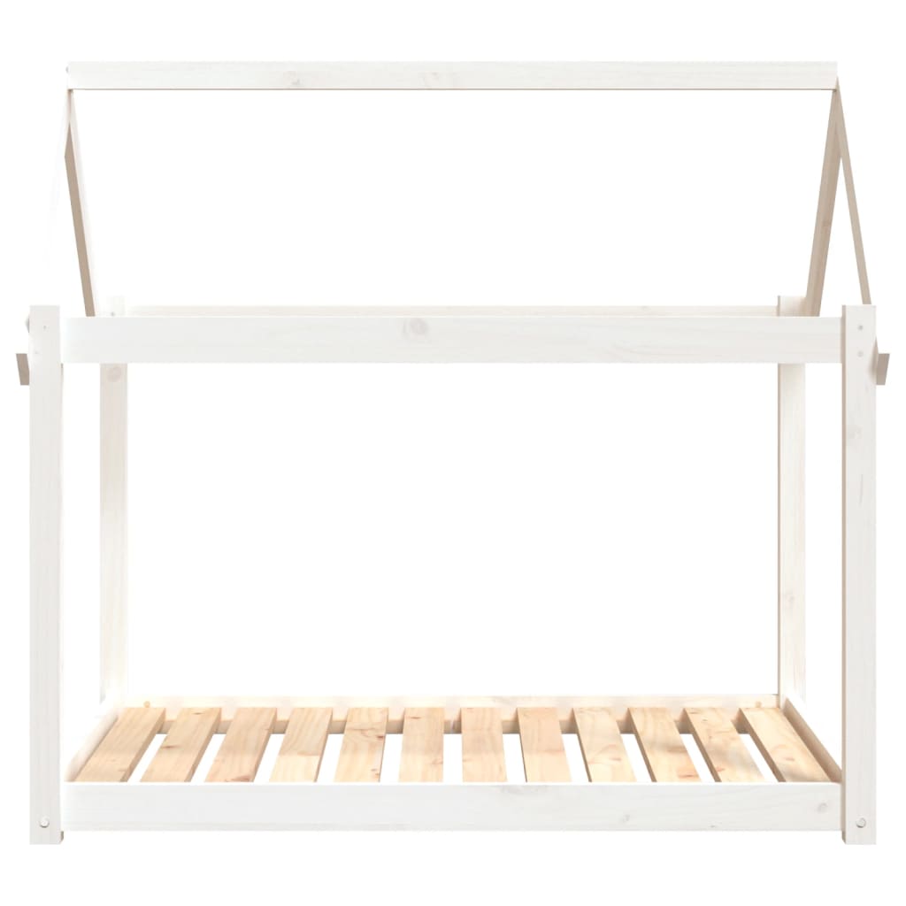vidaXL Lit pour chien Blanc 111x80x100 cm Bois de pin solide - Image 5