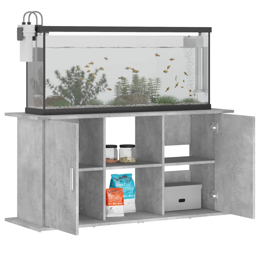 vidaXL Support d'aquarium en béton gris 121 x 41 x 58 cm Bois d'ingénierie - Image 4
