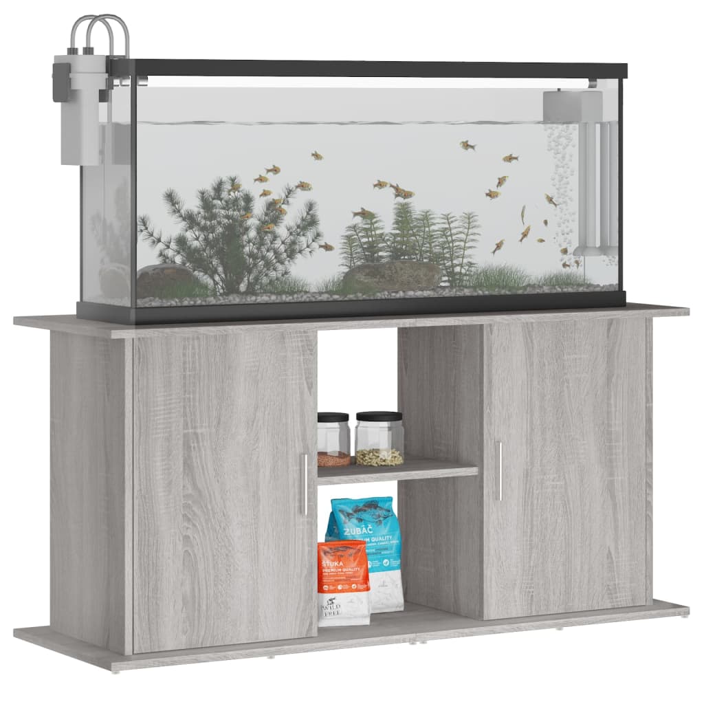 vidaXL Support pour aquarium sonoma gris 121x41x58cm bois d'ingénierie - Image 3