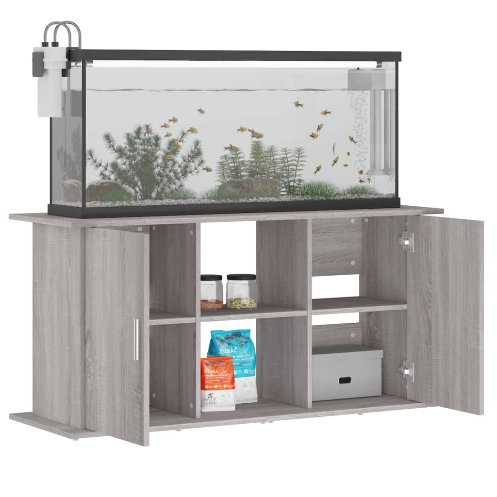 vidaXL Support pour aquarium sonoma gris 121x41x58cm bois d'ingénierie - Image 4