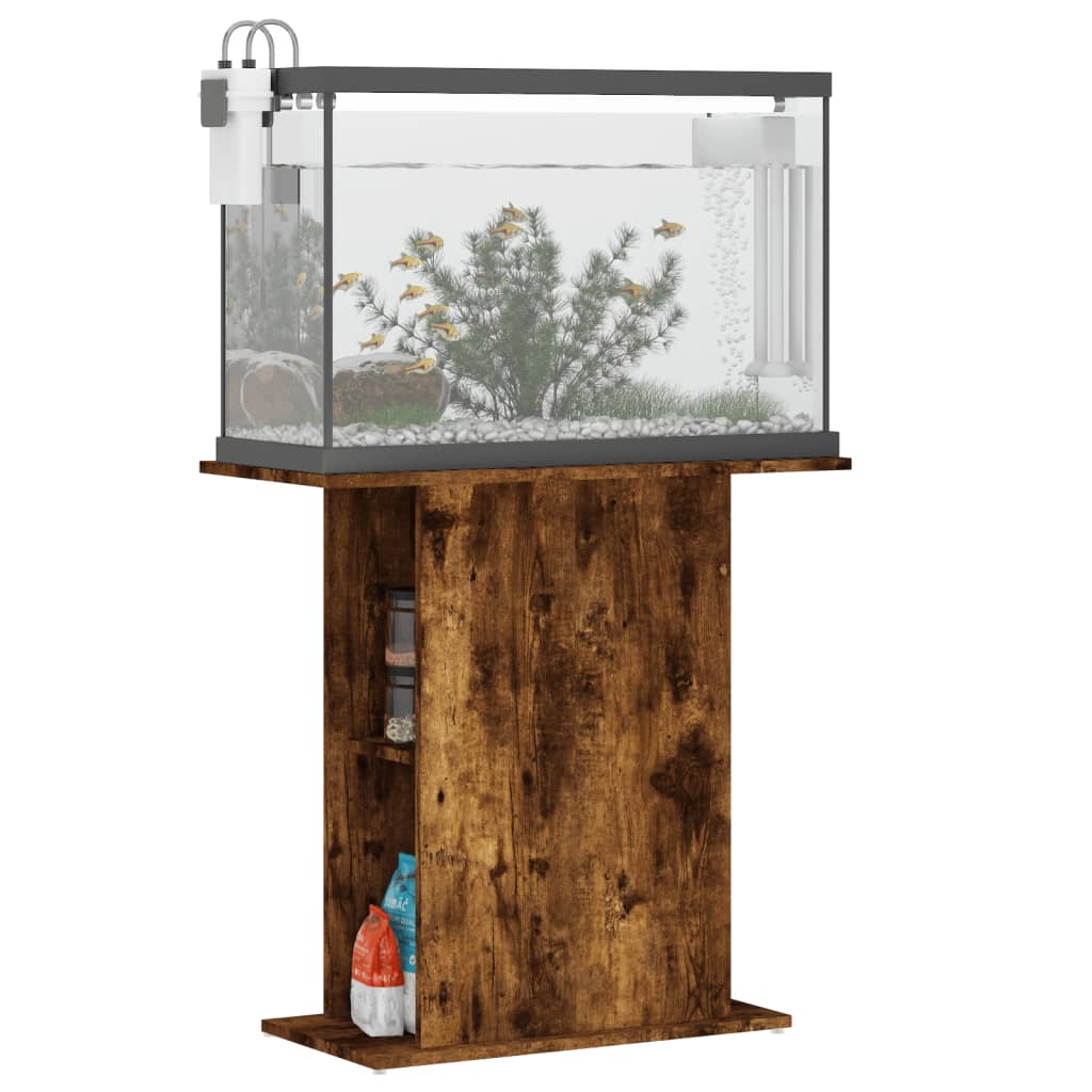 vidaXL Support d'aquarium chêne fumé 75x36x72,5 cm bois d'ingénierie - Image 3