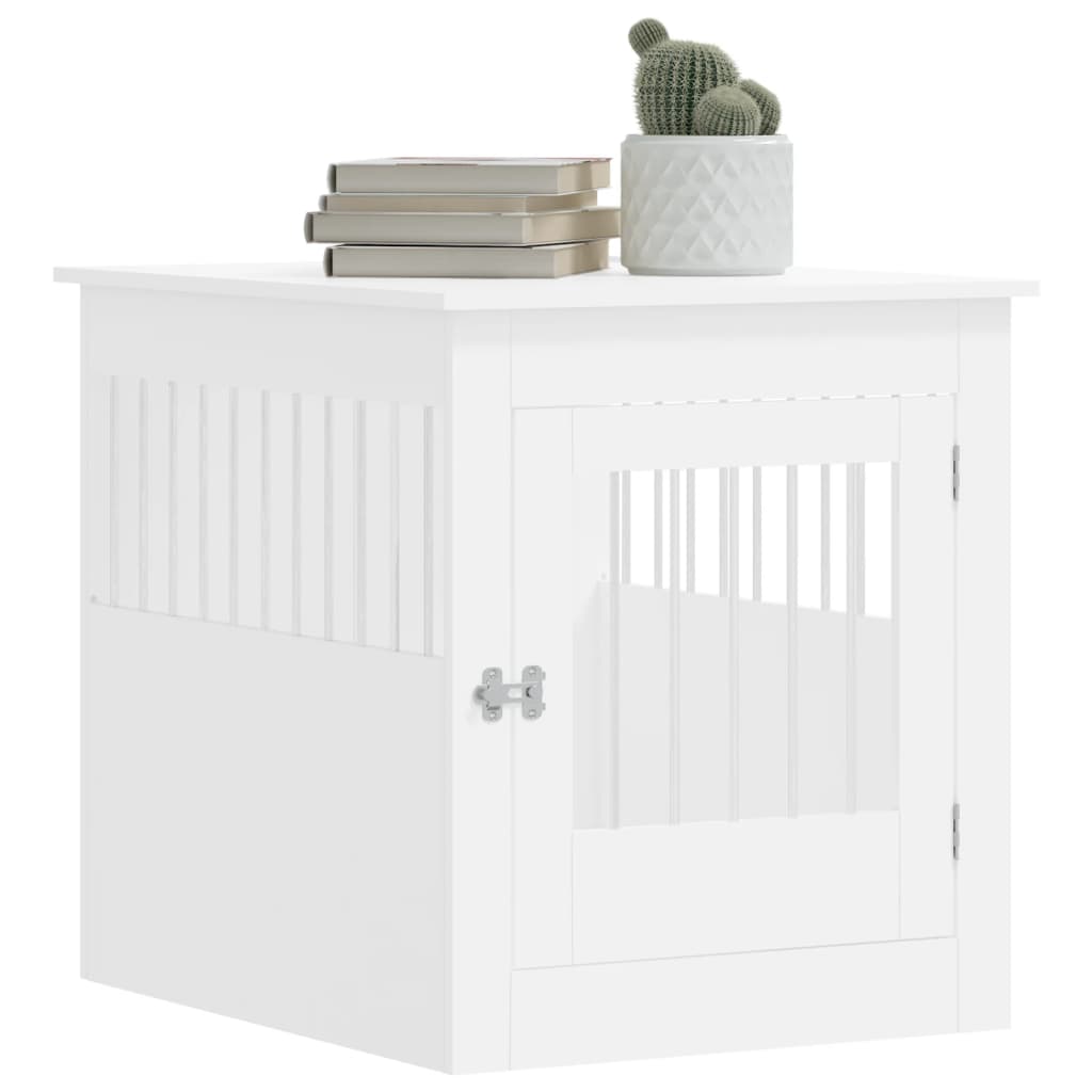 vidaXL Meuble de cage pour chiens blanc 64,5x80x71cm bois d'ingénierie - Image 4