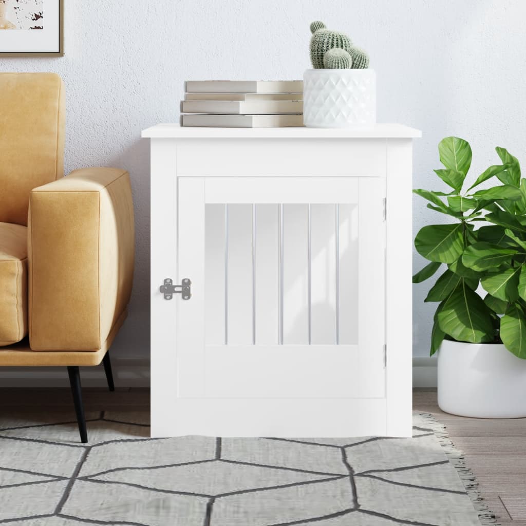 vidaXL Meuble de cage pour chiens blanc 64,5x80x71cm bois d'ingénierie - Image 3