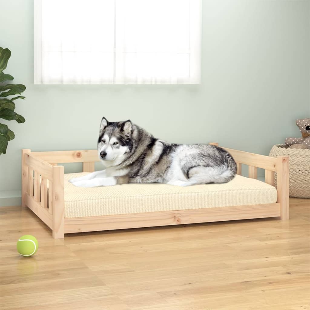 vidaXL Lit pour chien 105,5 x 75,5 x 28 cm Bois de pin massif