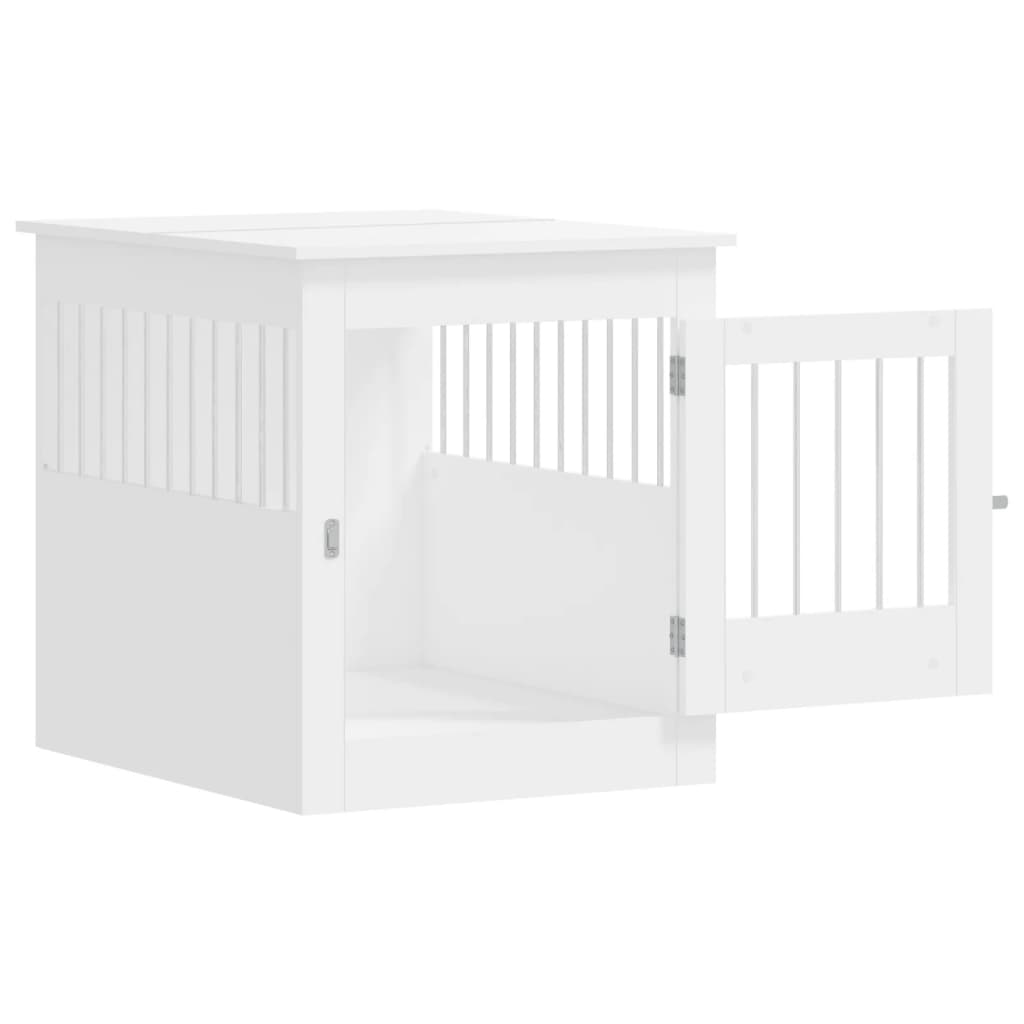 vidaXL Meuble de cage pour chiens blanc 64,5x80x71cm bois d'ingénierie - Image 6