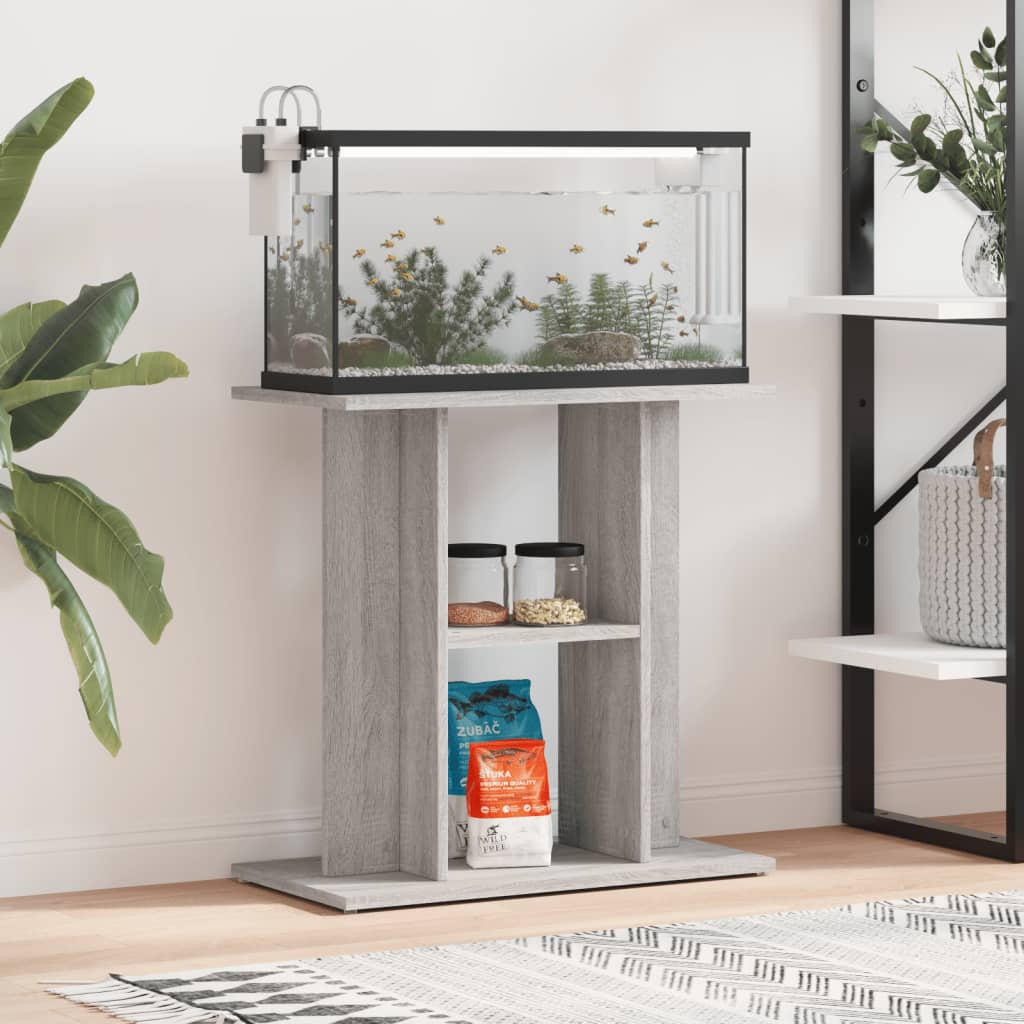 vidaXL Support d'aquarium Gris Sonoma 60x30x60 cm Bois d'ingénierie