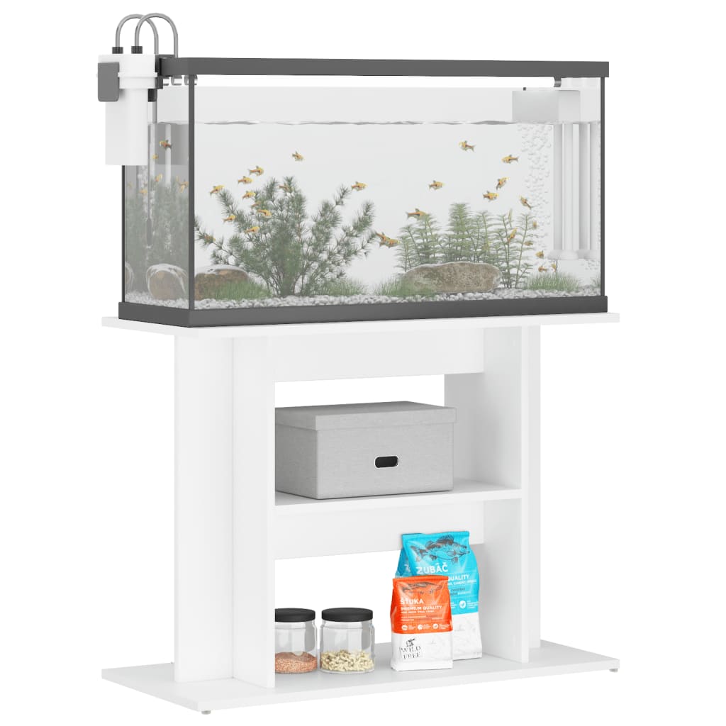 vidaXL Support pour aquarium blanc 80x35x60 cm bois d'ingénierie - Image 3