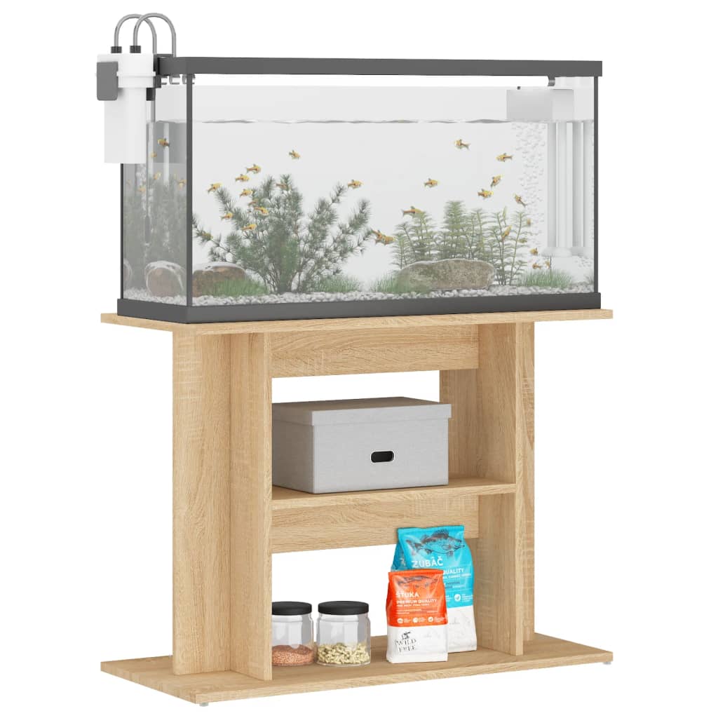 vidaXL Support pour aquarium chêne sonoma 80x35x60cm bois d'ingénierie - Image 3
