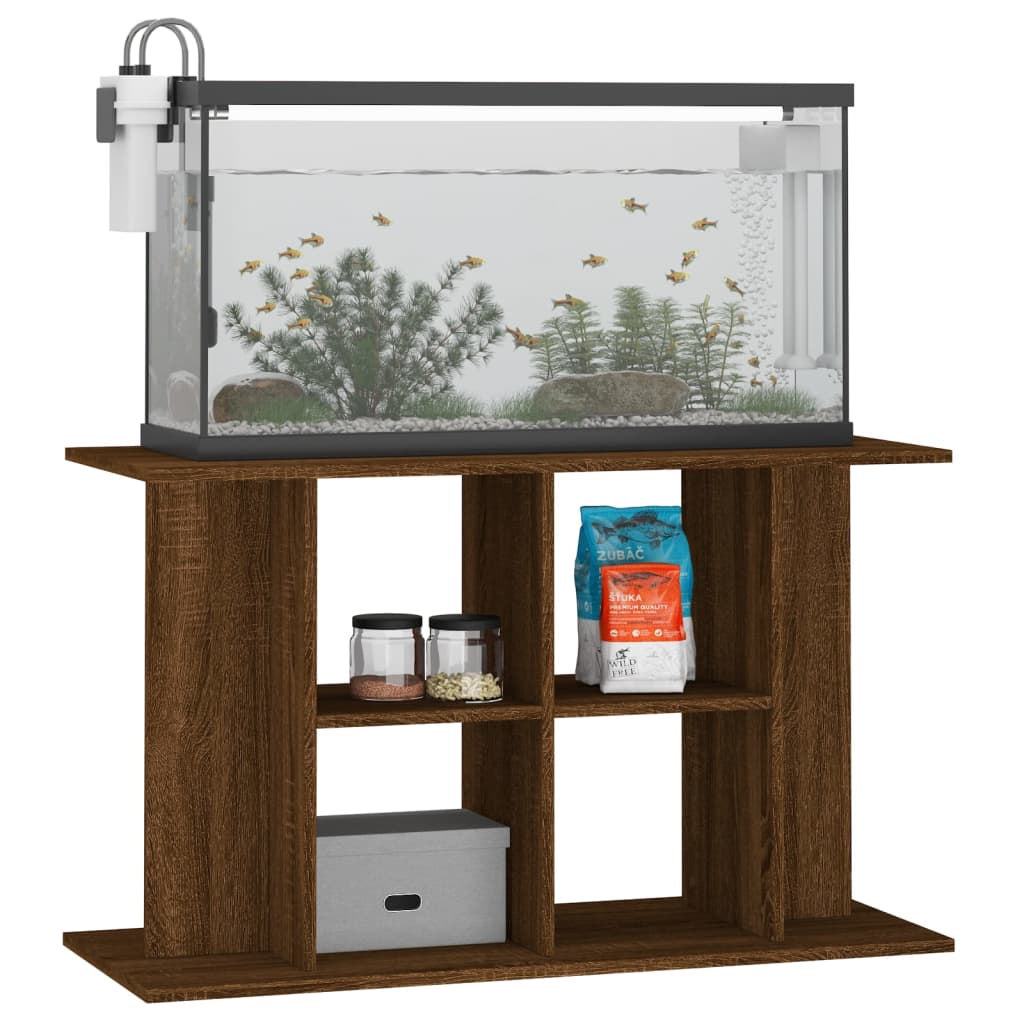 vidaXL Support d'aquarium chêne marron 100x40x60 cm bois d'ingénierie - Image 3