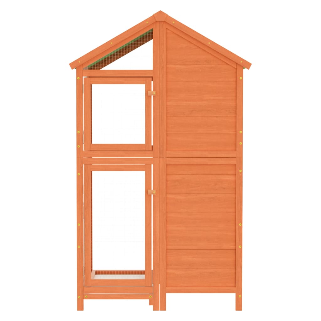 vidaXL Maison à oiseaux marron 97x81x152 cm bois massif de pin - Image 3