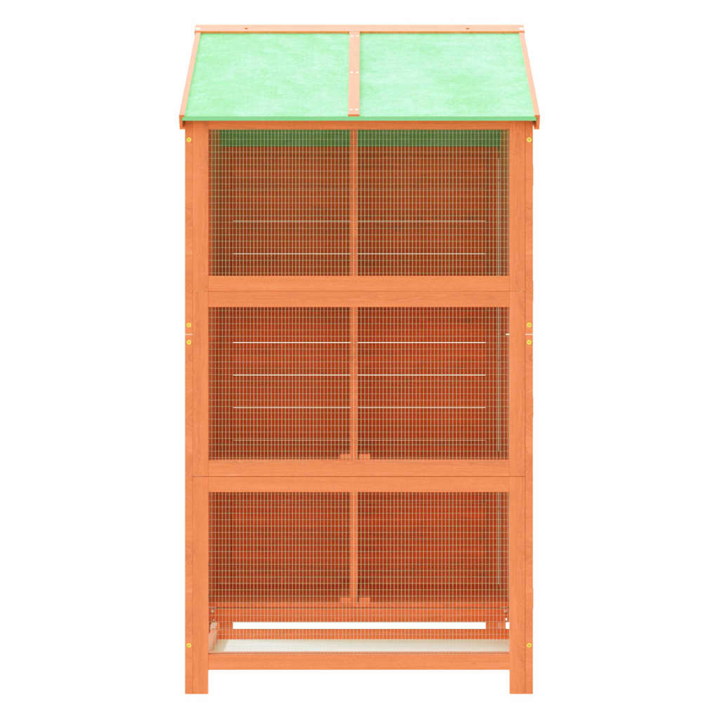 vidaXL Maison à oiseaux marron 97x81x152 cm bois massif de pin - Image 5