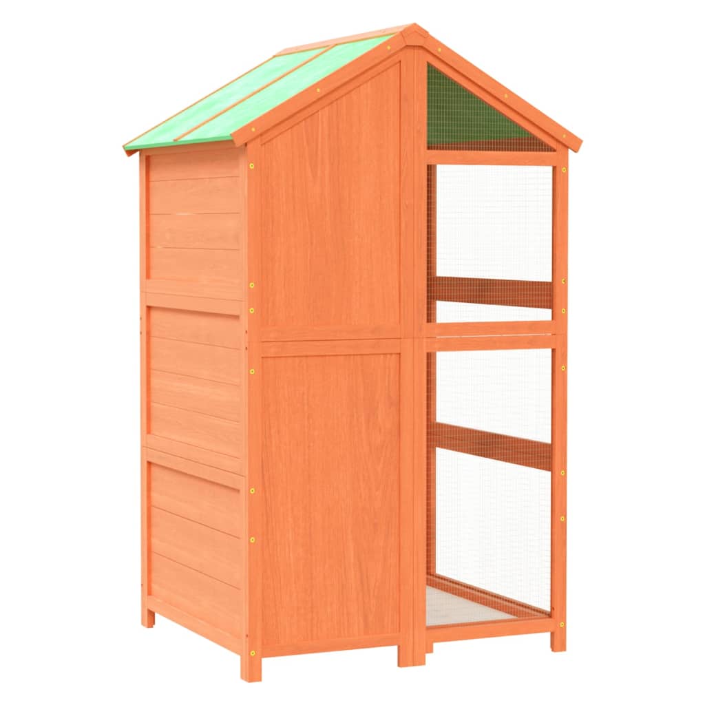 vidaXL Maison à oiseaux marron 97x81x152 cm bois massif de pin - Image 6