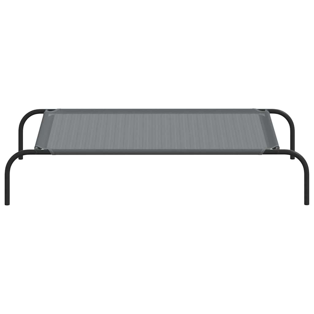 vidaXL Lit surélevé pour chien gris 110x65x20 cm textilène et acier - Image 4
