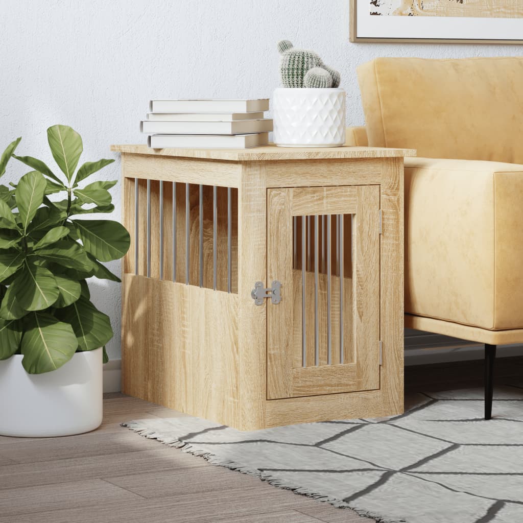 vidaXL Meuble de cage pour chiens chêne sonoma 45x62x59 cm