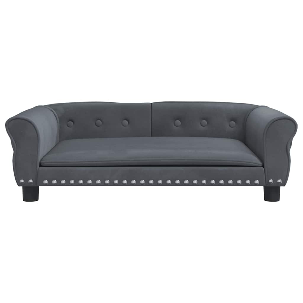 vidaXL Lit pour chien gris foncé 95x55x30 cm velours - Image 3