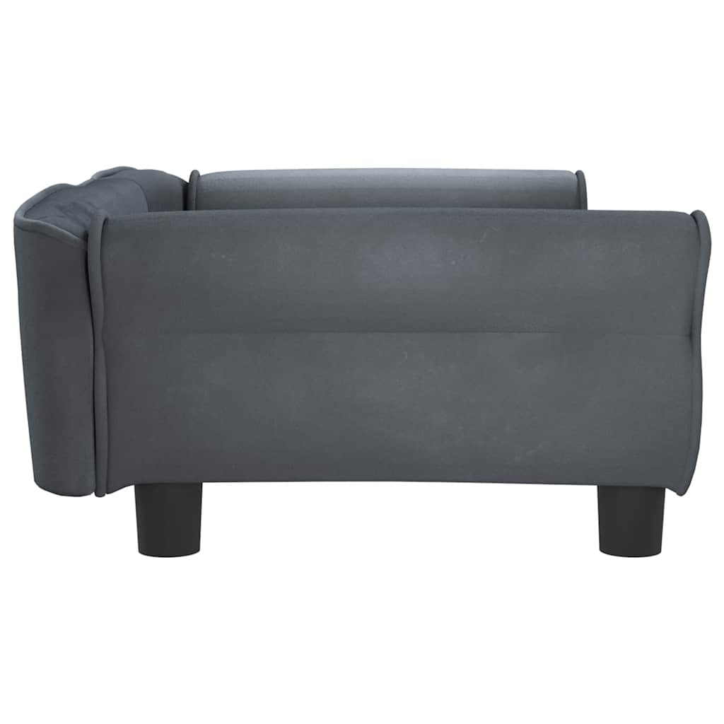 vidaXL Lit pour chien gris foncé 95x55x30 cm velours - Image 4