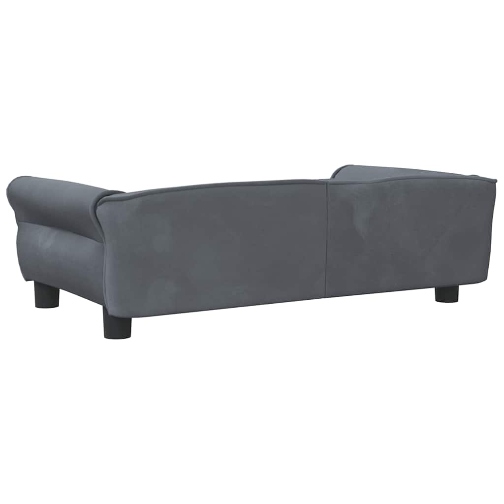 vidaXL Lit pour chien gris foncé 95x55x30 cm velours - Image 5