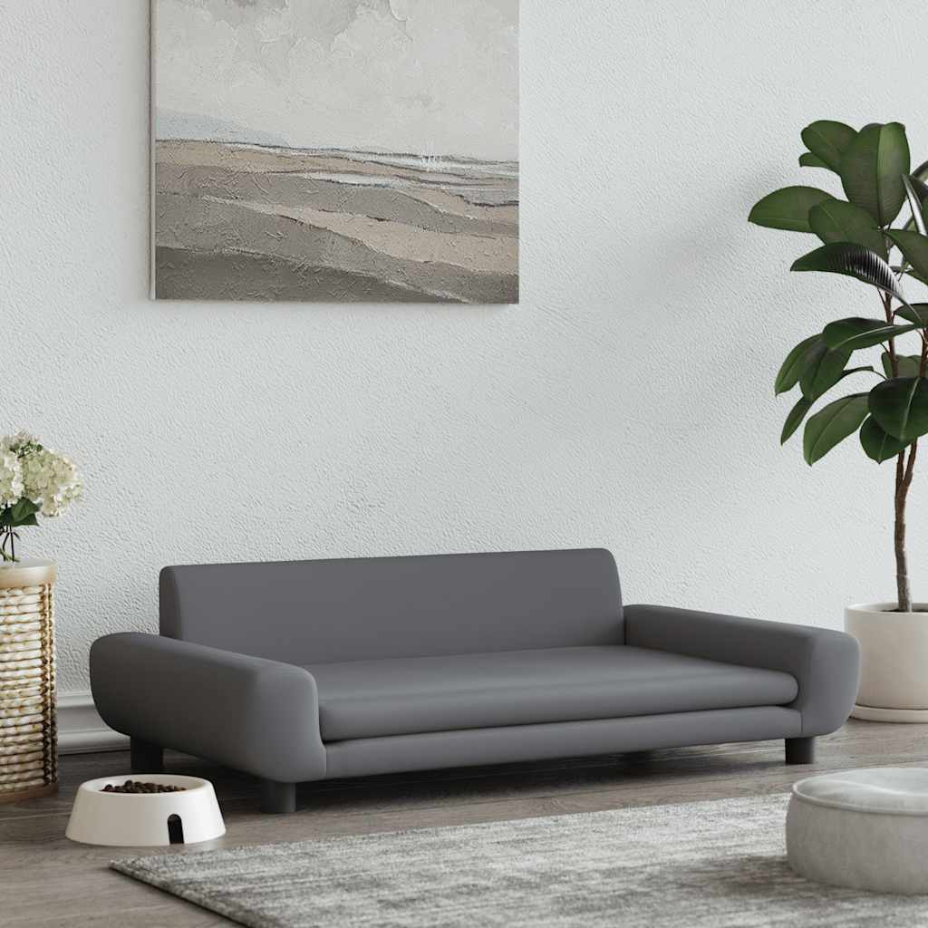 vidaXL Lit pour chien gris foncé 100x54x33 cm velours