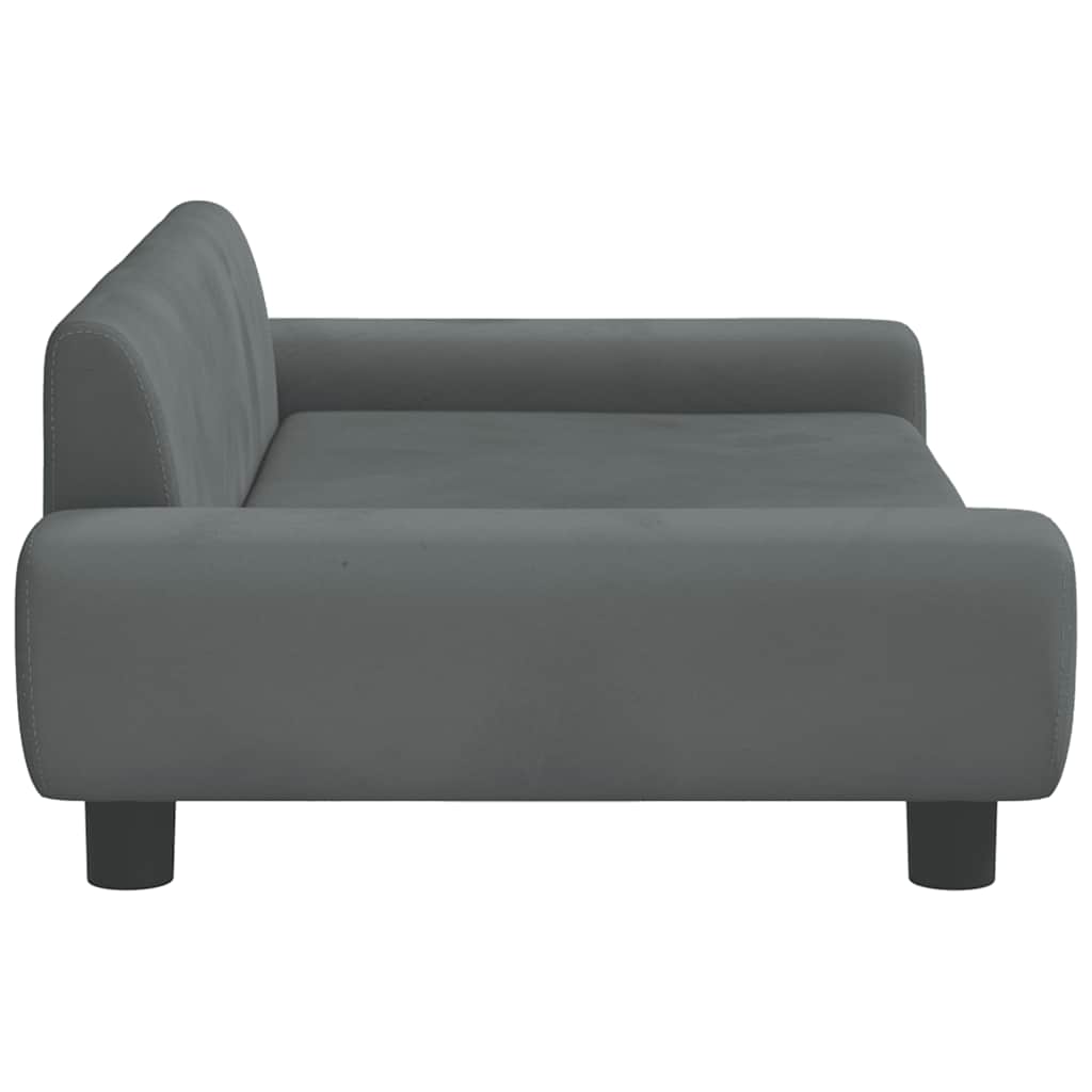 vidaXL Lit pour chien gris foncé 100x54x33 cm velours - Image 4