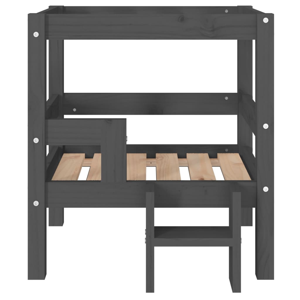 vidaXL Lit pour chien Gris 55,5x53,5x60 cm Bois de pin solide - Image 5