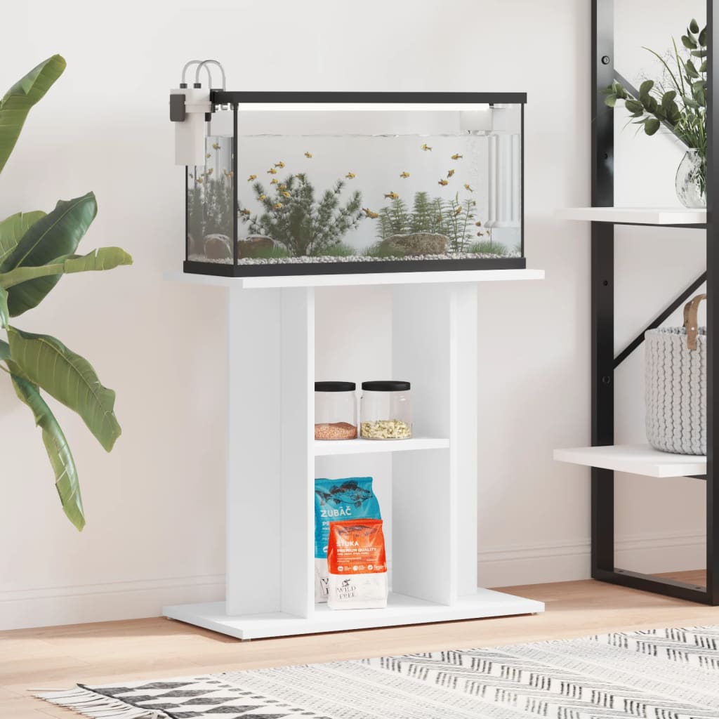 vidaXL Support pour aquarium blanc 60x30x60 cm bois d'ingénierie